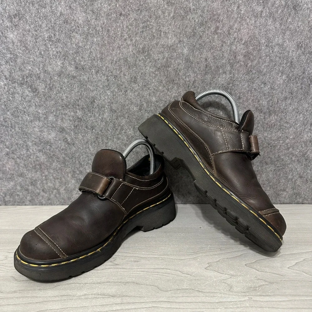 Dr. Martens‎ 9380 Monk Strap Shoes Mens 6 Brown Vintage Leather Chunky Hook